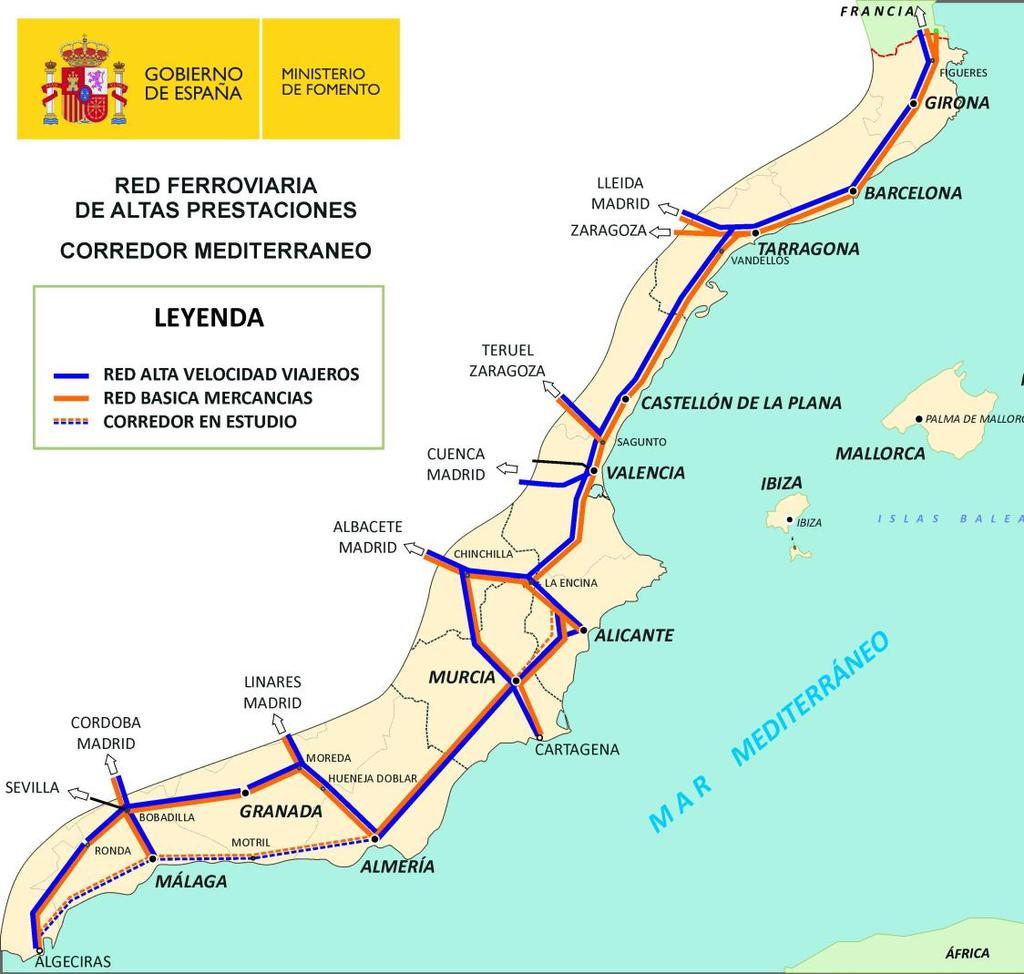4. Conclusiones Imagen final de la Infraestructura Ferroviaria del Corredor Mediterráneo LÍNEA BÁSICA DE MERCANCÍAS que garantiza la continuidad y la capacidad necesaria en todo el Corredor conecta