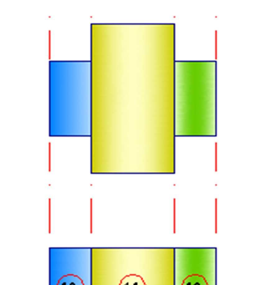 Figura: Sección equivalente utilizada para columna Para los elementos finitos tipo Q-4, este tipo de elemento finito el trabajo resulta más factible usar en