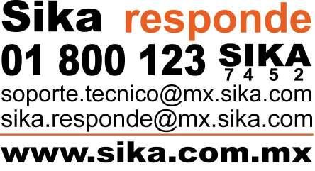 Nota Legal La información y, en particular, las recomendaciones sobre la aplicación y uso final de los productos Sika son proporcionadas de buena fe, basados en el conocimiento y experiencia actuales