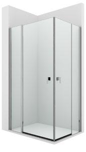 MMPRS medida para ducha / ESY (BTIENTES) 111 Easy 2PLF Vértice ducha 1 puerta batiente 90º con perfil y 1 segmento fijo en cada lado. ltura 1950 mm.