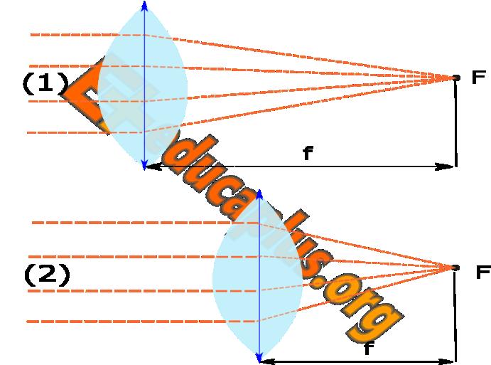 menisco convergente): Tienen una superficie ligeramente concava y otra convexa Las lentes convergentes son más gruesas por el centro que por el borde, y concentran (hacen converger) en un punto los