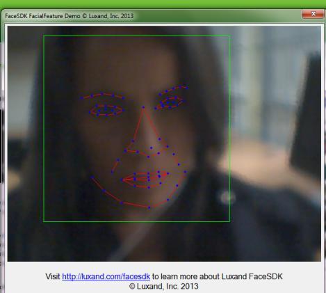 Realiza autenticación biométrica de imágenes en tiempo real y fijas, realiza el reconocimiento de 66 rasgos faciales. Ilustración 15. Captura de pantalla del Faces 2.