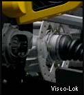 El Visco-Lok supervisa constantemente las velocidades de las ruedas delanteras y, si detecta una rueda que gira más rápido que otro, cada