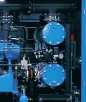 Estanco al agua: El concepto de refrigeración El concepto de refrigeración BOGE de los compresores de tornillo refrigerados por agua y de compresión exenta de aceite es el siguiente: fluye agua de