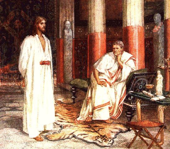 Jesús fue llevado ante Pilato.