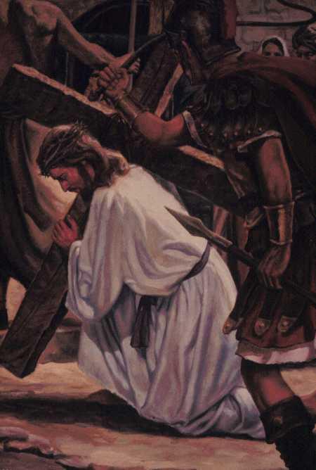 Pronto quedó claro para los soldados que Jesús no podía cargar