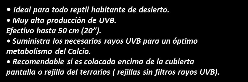Tubos UV Ideal para todos los reptiles tropicales y subtropicales. Alta producción de UVB. Efectiva hasta 30 cm (12 ).