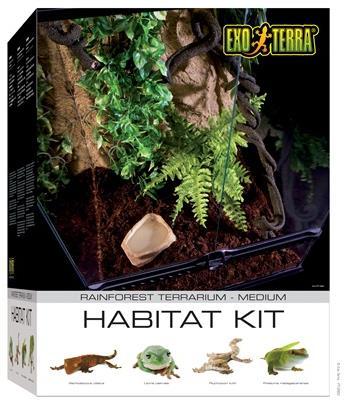 Hábitat Kit Tropical Medium Kit Inicio Terrario Tropical Exo Terra Habitat Kit Rainforest Medium 45 x 45 x 60 cm (18 x 18 x 24 ) PT2662