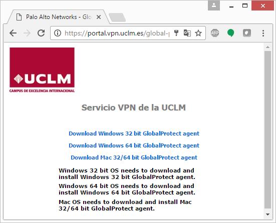 3 Configuración de GlobalProtect en Windows 8.1 o Windows 10 Aviso importante: tanto para descargar el software como para realizar la conexión tienes que estar fuera de la red de la UCLM.