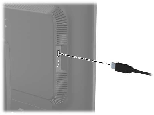 Figura 2-15 Conexión de dispositivos USB Extracción de la base del pedestal del monitor Usted puede extraer el monitor de la base del pedestal para montar el monitor en la pared, en un brazo móvil u