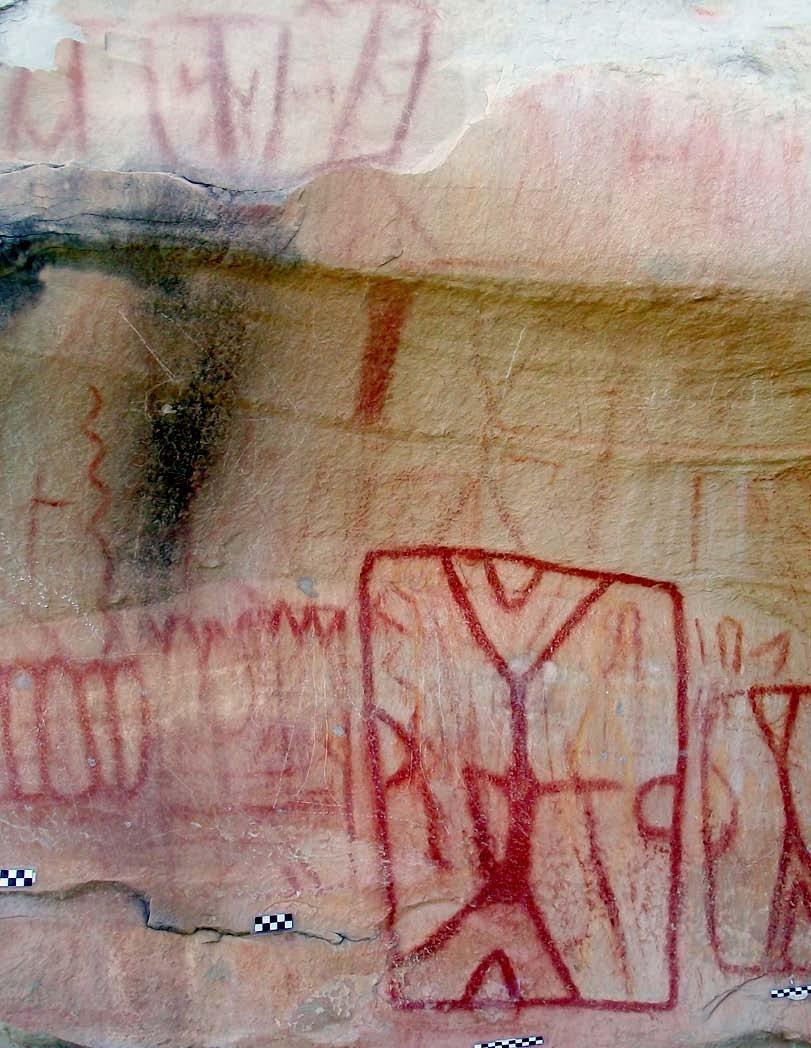 Una galería de pintura rupestre en la Sierra de San Carlos Arqueólogos del INAH documentaron las obras realizadas, al