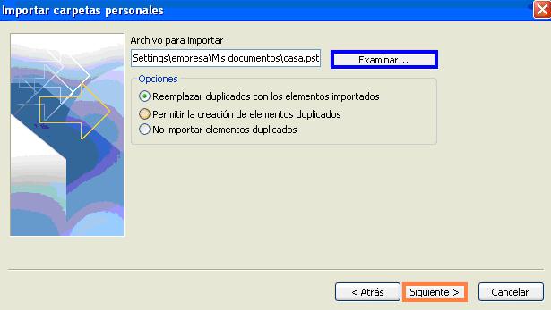 El ordenador de destino (cualquier versión de Outlook) nos solicitará la clave del archivo que tratamos de importar casa.pst (en este ejemplo).