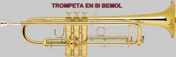 c) Trompeta en Mi b / Re d) Trompeta en Fa e) Trompeta Piccolo Trompeta en Sib: Es, dentro de los modelos actuales, la más grande y utilizada debido a su mayor facilidad para la emisión del sonido,