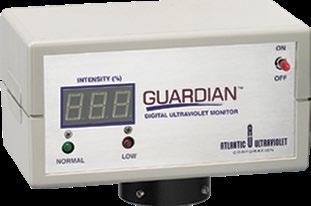 En adición, el Monitor Ultravioleta GUARDIAN TM detectará pérdida de energía ultravioleta debido a lámpara apagada o