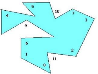 FITXA 3: Angles en una figura. Observació A.1. OBSERVA AQUEST POLÍGON I FES EL QUE ES DEMANA: 1. Anota el nombre que duen alguns angles exteriors del polígon. 2.