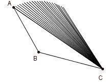 Tres ángulos. Al igual que en el Caso 1, lo que se debe hacer es fijar uno de los ángulos dados y deslizar los otros dos sobre sus lados.
