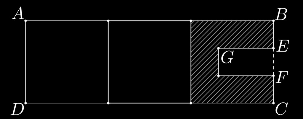 En esta figura, el rectángulo blanco, que llamamos S, representa entonces 2 3 del área del rectángulo grande. Por lo tanto, el rectángulo S tiene el doble de área que el rectángulo R.