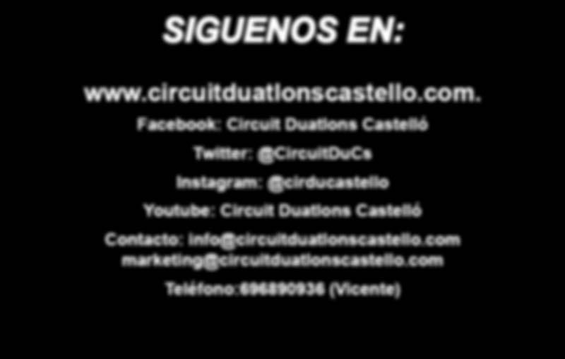SIGUENOS EN: www.circuitduatlonscastello.com.