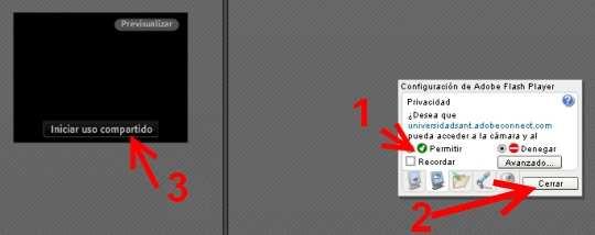 NOTA: Se non vemos a nosa imaxe no pod de Vídeo comprobar que no PC está ben configurada a cámara. Para finalizar o envío de imaxe, no recadro da cámara, arriba a dereita hai o botón para cerrar.