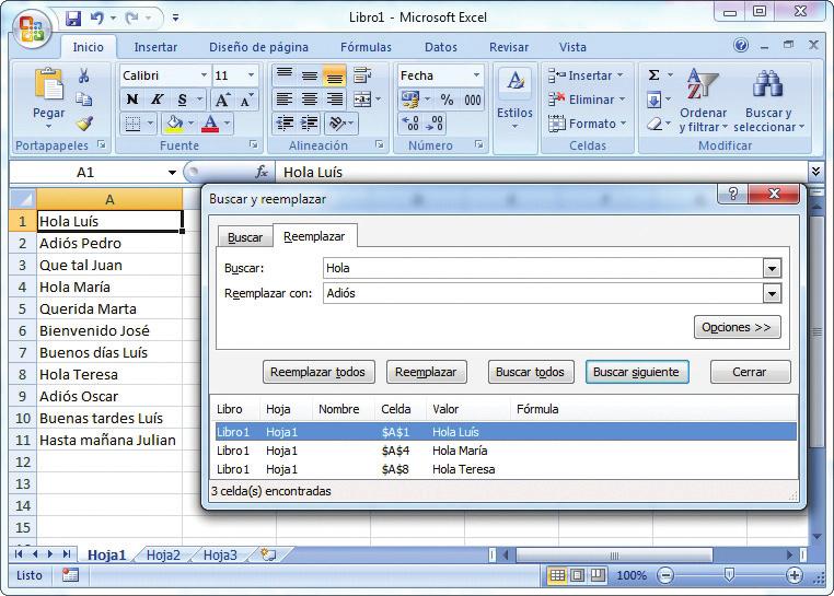 conceptos básicos Excel realizará una búsqueda de todos los datos que cumplen los requisitos.