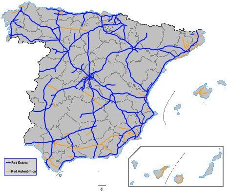 LOS TRANPORTES EN ESPAÑA LOS TRANSPORTES TERRESTRES. Es el predominante. Red radial.