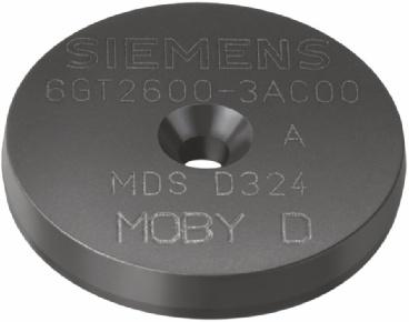 Siemens AG 011 MOBY D Transpondedores (modo ISO) MDS D34 Transpondedores MDS D34 Forma constructiva Dimensiones diámetro x altura (mm) Ø 7 x 4 Color negro Peso aprox.