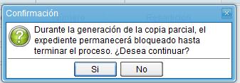 36 Generar copia Este botón permite generar una copia parcial del expediente hasta el momento de solicitar la acción.