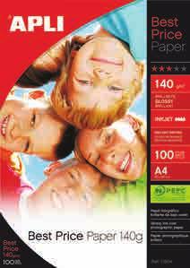 Ideal para presentaciones, folletos y fotografías. Paquete de 100 hojas. 49279 Papel foto Glossy 180 g/m².