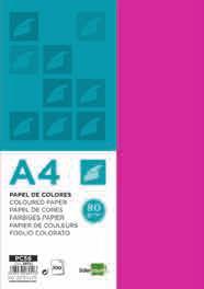 50332 PC62 Papel color 80 g/m²  Colores surtidos. Paquete de 100 hojas. 4 hojas x 25 colores diferentes. Din A4. REF.