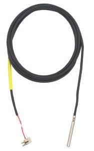 medios líquidos Cable de conexión de PVC, silicona, PTFE Conexionado de 2 o 4 hilos Casquillo del sensor
