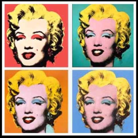 «SHOT MARILYNS» http://www.youtube.com/watch?v=ulth8nqp xx8 "Shot Marilyns", 1964 5 óleos sobre lienzo, cada 101.6 x 101.6 cm.