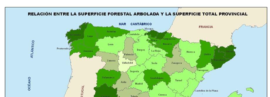 CC.AA. Total Arbolado (ha) Total Desarbolado (ha) Total Forestal (ha) Comunidad Valenciana 747.820 519.216 1.267.036 Extremadura 1.897.505 830.353 2.727.858 Galicia 1.454.301 586.422 2.040.