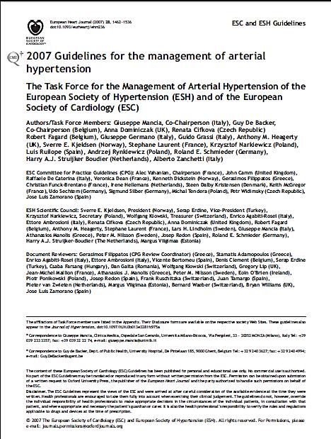 Guías HTA de la ESC 2007 -IECA: antihipertensivo de elección en pacientes con riesgo de desarrollar FA o con historia previa de FA.