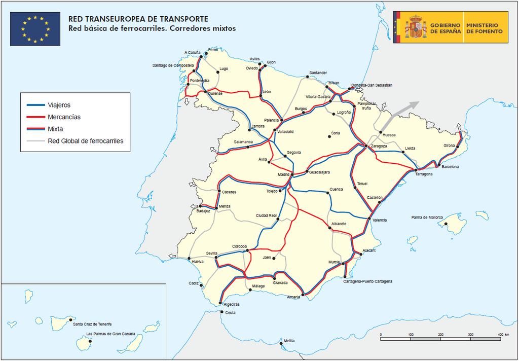 En octubre de 2011 y con motivo de la revisión de la Red Transeuropea de Transportes, la Comisión Europea avaló la propuesta del Ministerio de Fomento de incluir en las Redes Transeuropeas de