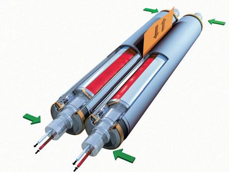 Tecnología Küsters S-Roll Vista del interior del cilindro S-Roll El cilindro S-Roll, el corazón del sistema, permite producir resultados reproducibles gracias a la posibilidad de aplicar presión