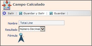 Pulsando sobre el icono buscador se abrirá el editor de fórmulas para configurar el cálculo.