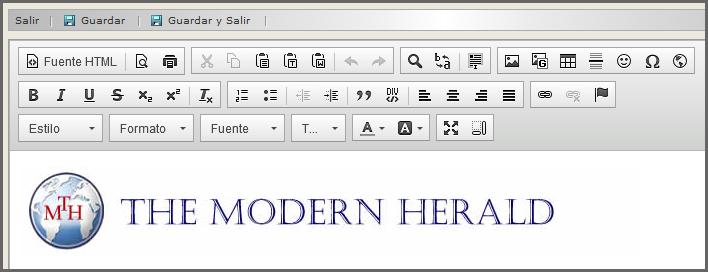 la Galería de Imágenes (con el Icono de la barra de herramientas), pero podría haberse introducido cualquier texto o elemento HTML. MultiIdioma.