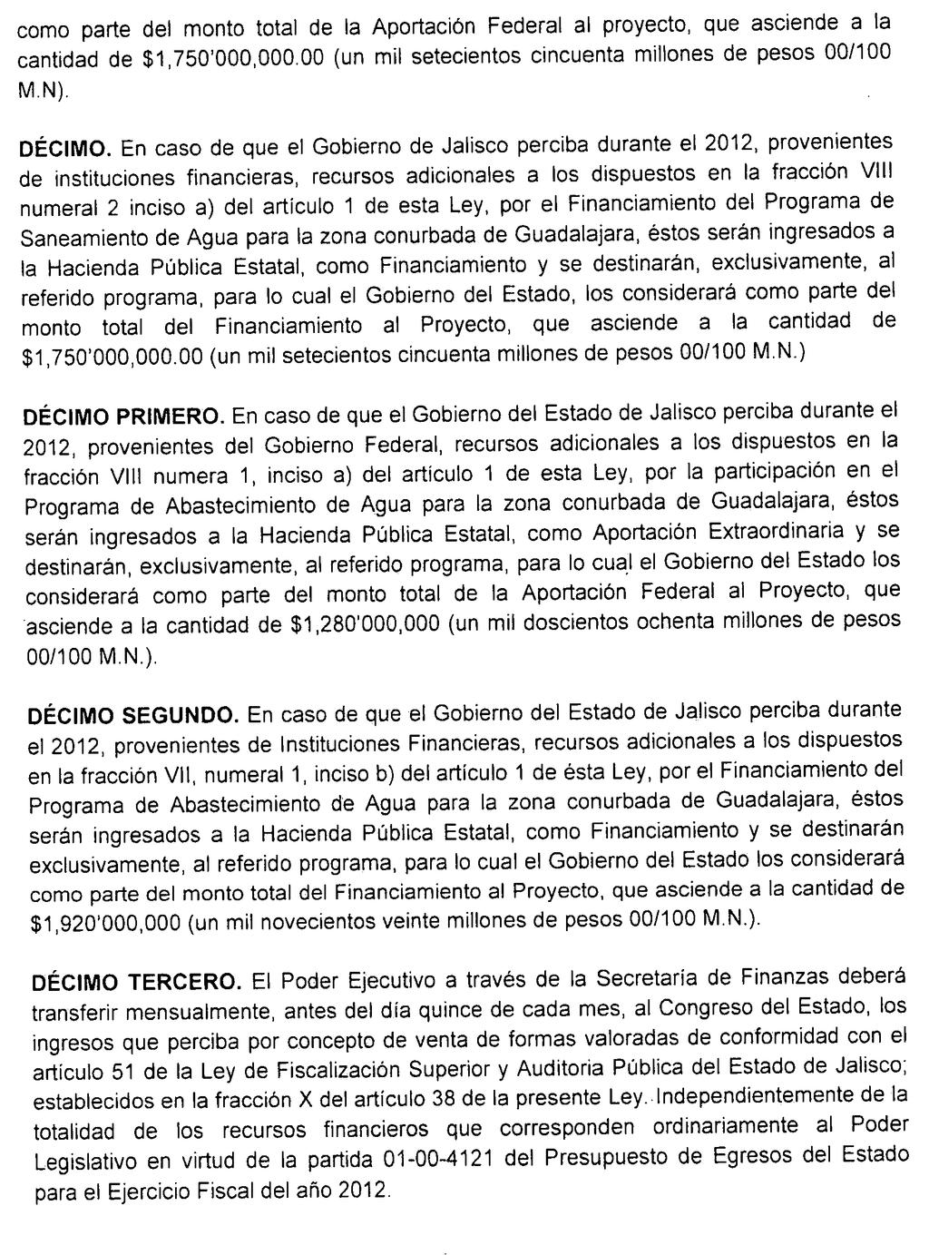 52 Ley de Ingresos 2012.
