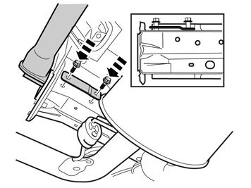 Saque del kit la viga de remolque e inserte las dos placas laterales en los orificios del borde trasero de los largueros.