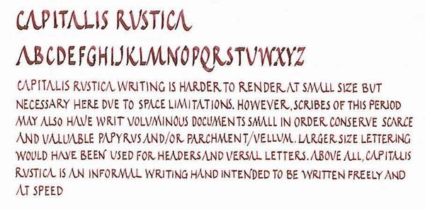 Escritura romana Los romanos también desarrollaron una escritura libraria menos formal llamada capital rústica.