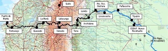 3.1.1. La vía. Mapa 7: Posible recorrido de la Manta Manaos Fuente: www.biceca.org/es/project.overview.511.