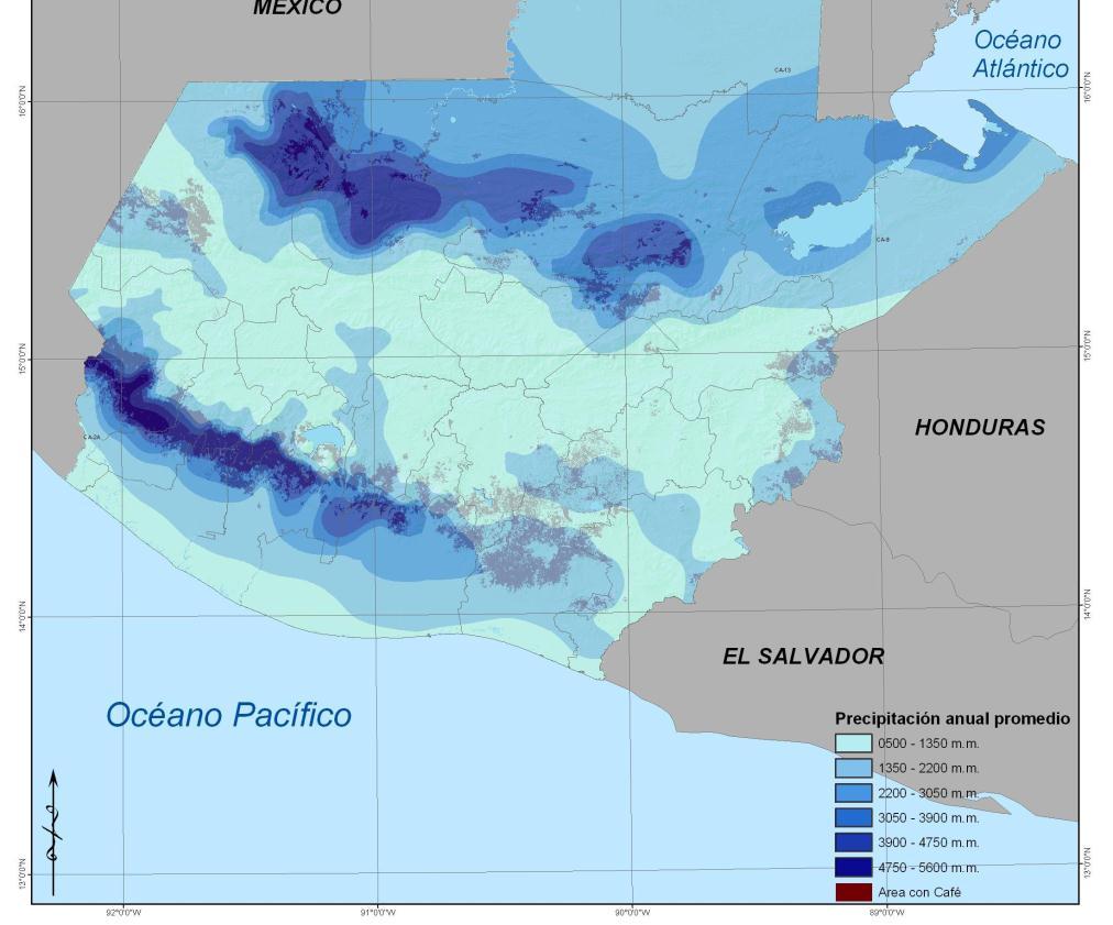 Caficultura Antecedentes Pluviometría Rangos óptimos C. arabica Precipitación: 1.800 2.