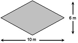 - Cuánto mide el área del siguiente rombo?. m 0 m 8.