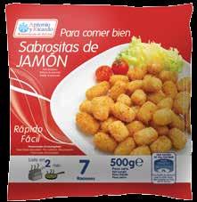 Sabrositas de Jamón Ham Fantasies Bechamel blanca y cremosa con base de jamón cubierta con pan crujiente.