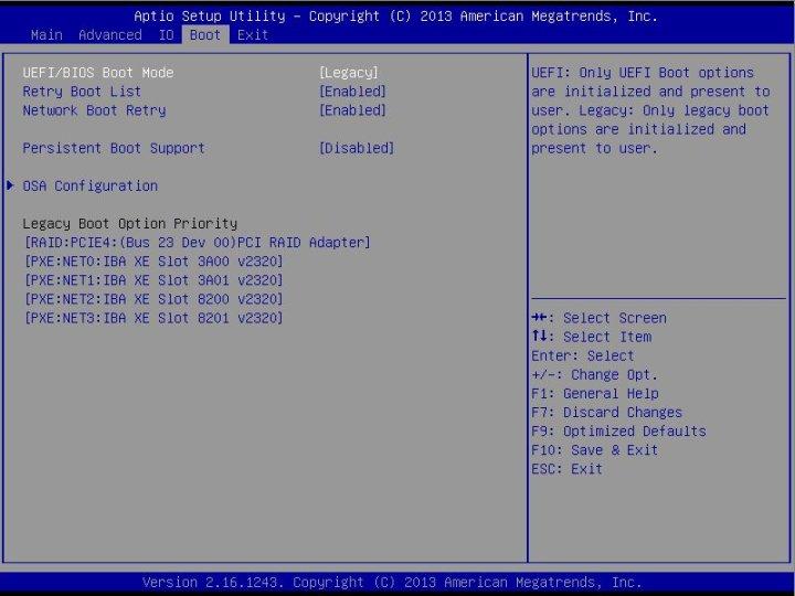 Configuración del modo de inicio Aparece la pantalla del menú Boot (Inicio).