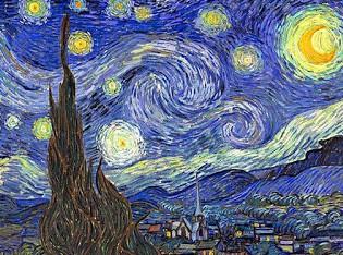 4. TALENTO Y CREATIVIDAD Esta obra muestra una vista nocturna de un pueblo francés bajo un cielo arremolinado.