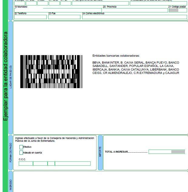 de presentación (Código CSV) así como el ejemplar para la entidad colaboradora (al objeto de que pueda imprimir el pdf generado y