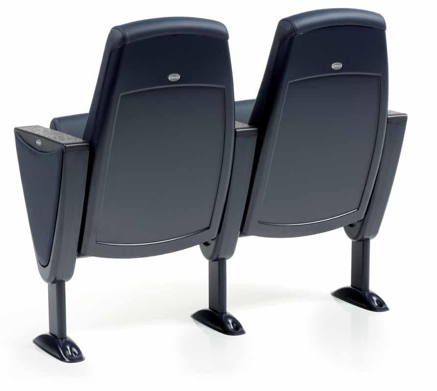 The Steel auditorium armchairs range offers numerous possible variations with backrests in three heights, two different interaxes, various types of armrests, accessories