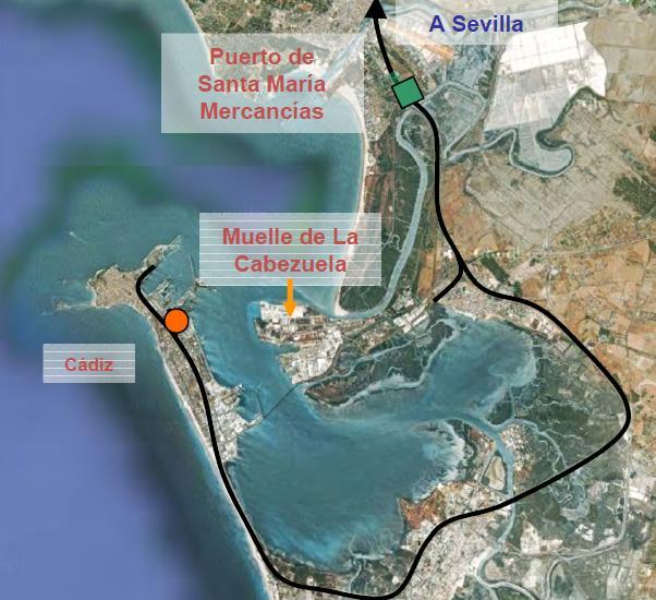DESCRIPCIÓN Características de Cabezuela: instalación portuaria con dos muelles, el Sur de 481 m y el Oeste de 607 m, ambos con 13 m de calado.