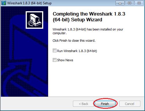 Haga clic en Finalizar para completar el proceso de instalación de Wireshark.